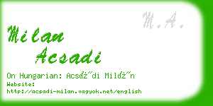 milan acsadi business card